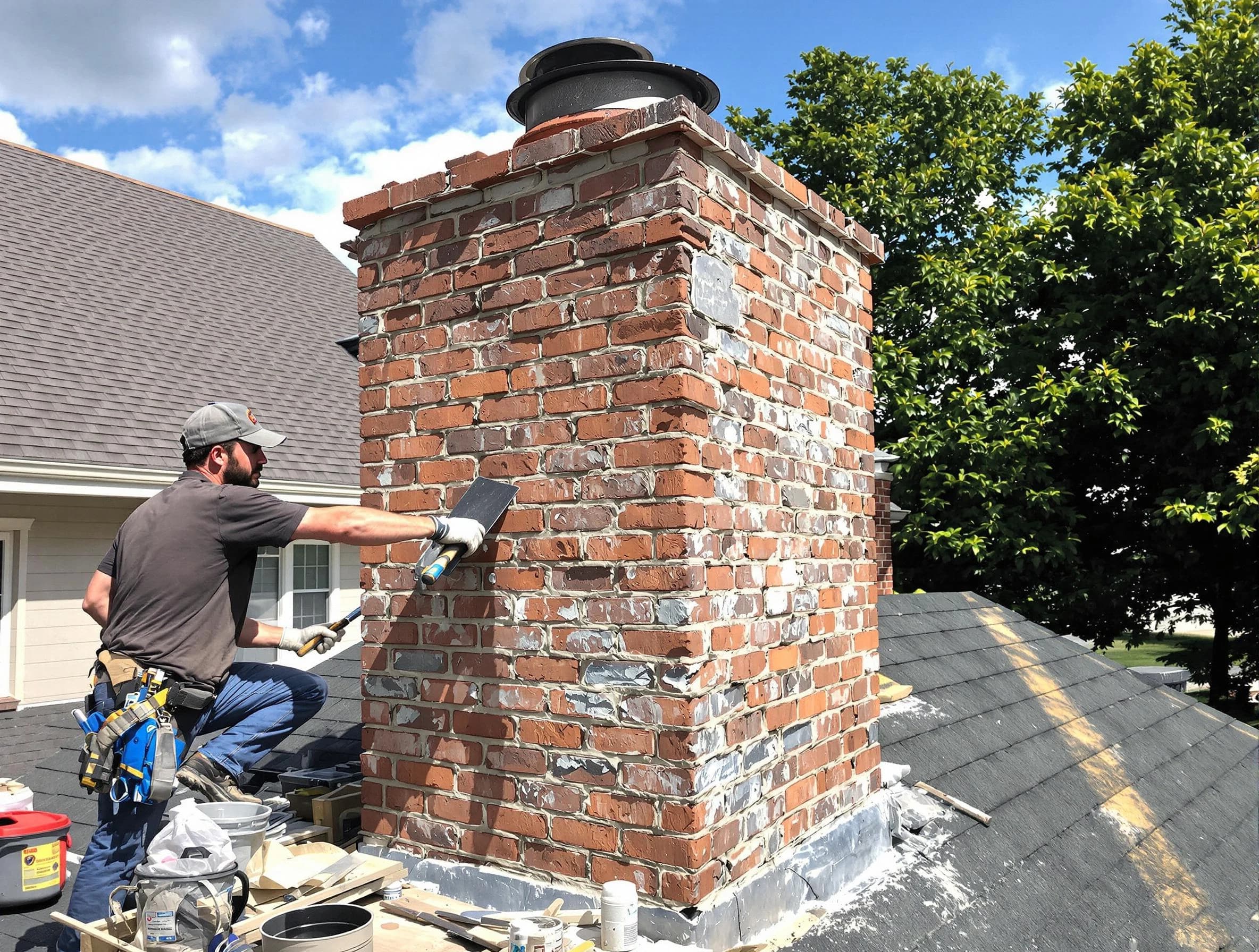 Completed chimney rebuild by Kennesaw Chimney Sweep in Kennesaw, GA