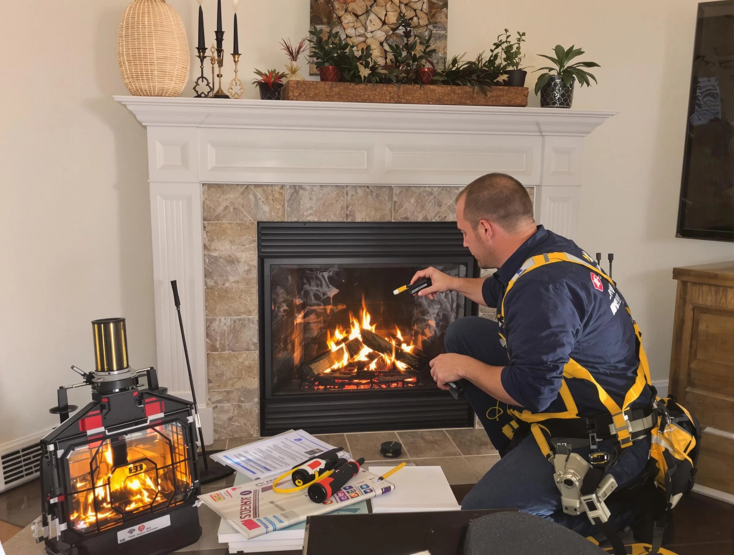 Safety-focused fireplace inspection by Kennesaw Chimney Sweep in Kennesaw, GA