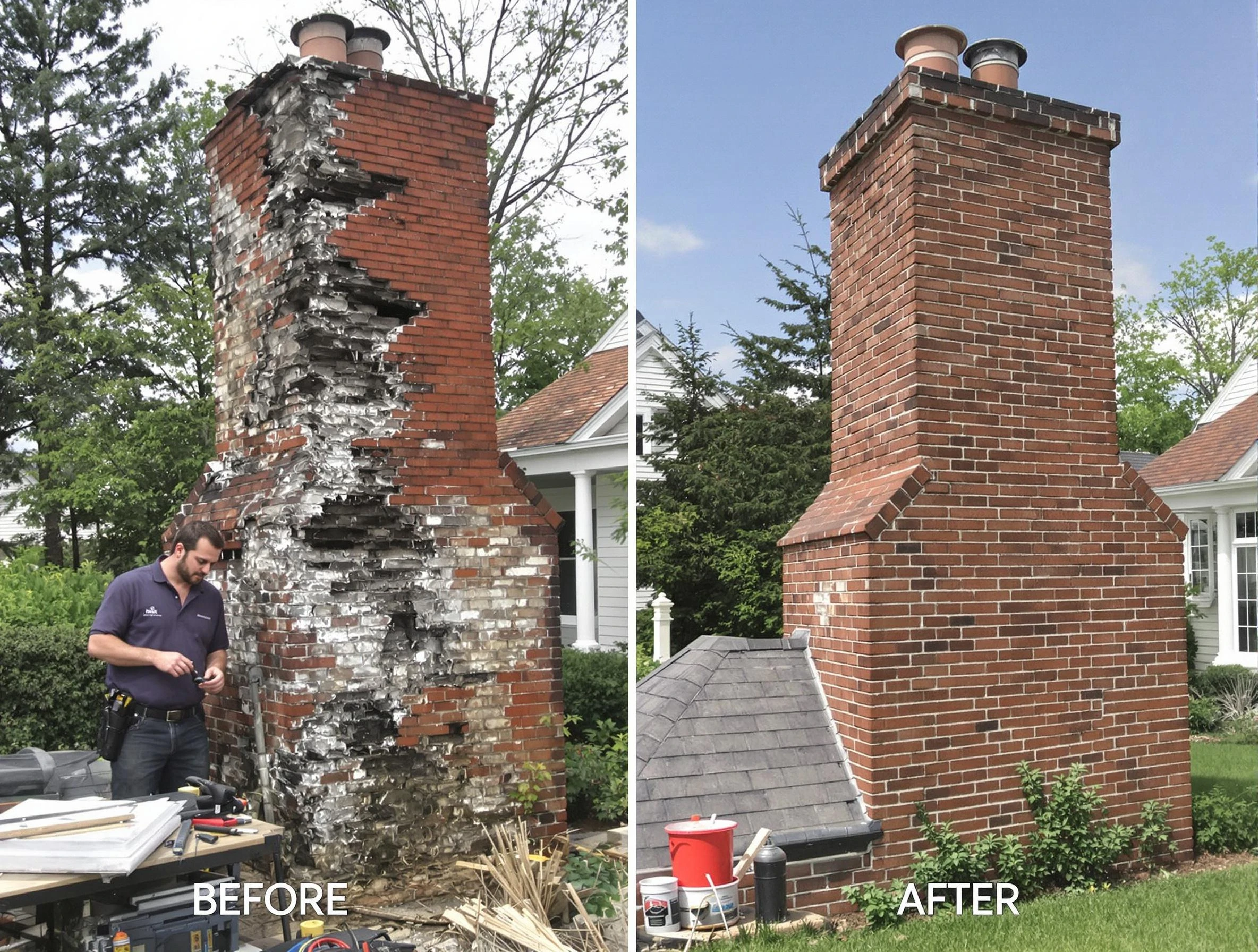 Kennesaw Chimney Sweep performing a full chimney restoration in Kennesaw, GA